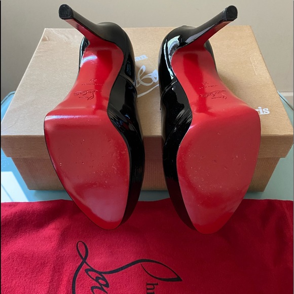 Authentic Christian Louboutin - Black Leather Bianca Platform Pumps Size 36 New - Picture 14 of 16